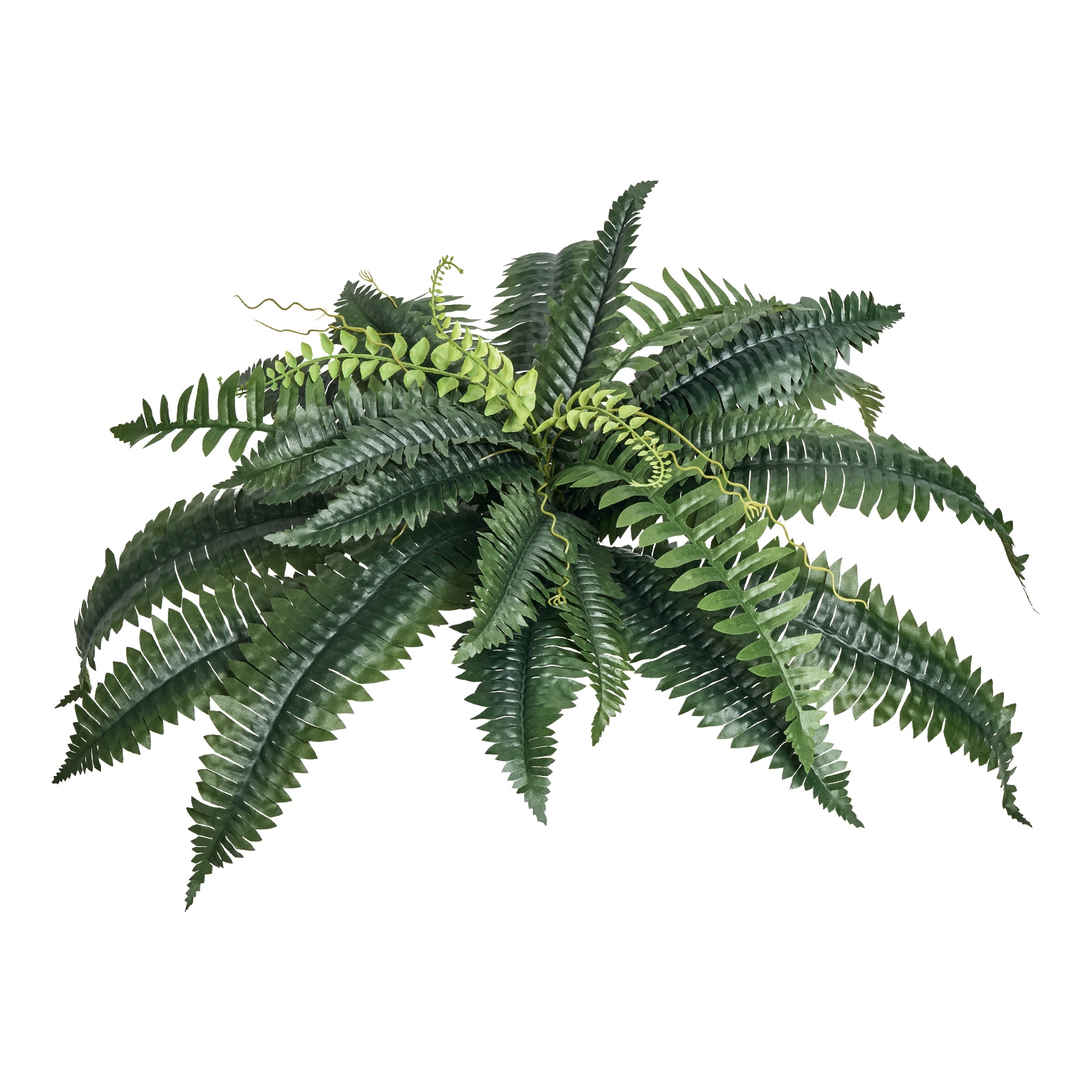 2 Pcs Artificial Boston Ferns Plastic Fern 30 Branches Indoor Outdoor Decor_maomaolike.com